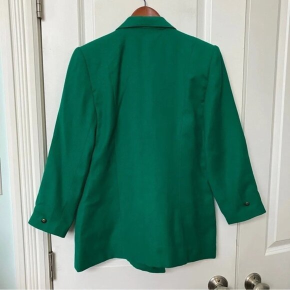 Vintage Braemar by Jeremy Scott Green Wool Blazer  Skirt Co-Ord Set - Picture 3 of 14